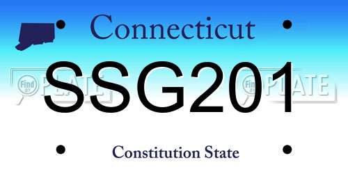 SSG201 Connecticut License Plate