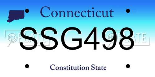 SSG498 Connecticut License Plate