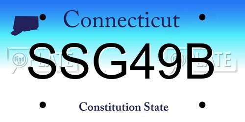 SSG49B Connecticut License Plate