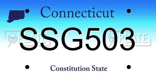 SSG503 Connecticut License Plate