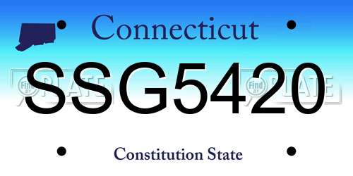SSG5420 Connecticut License Plate