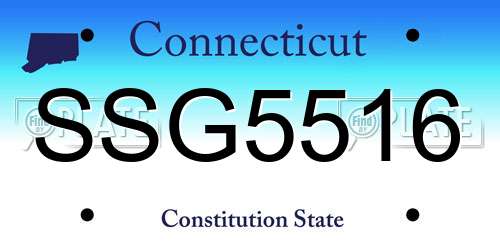 SSG5516 Connecticut License Plate