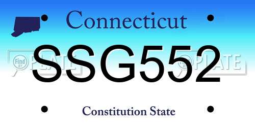 SSG552 Connecticut License Plate
