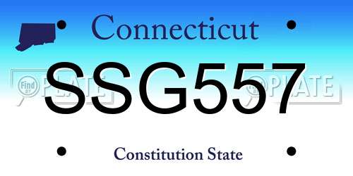 SSG557 Connecticut License Plate
