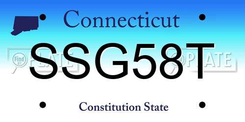 SSG58T Connecticut License Plate