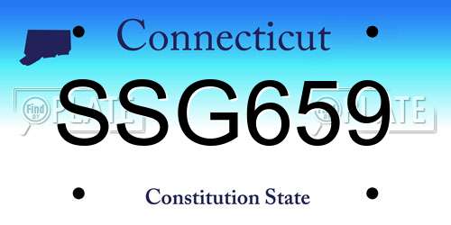 SSG659 Connecticut License Plate