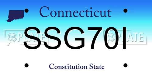 SSG70I Connecticut License Plate