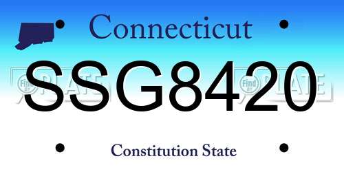 SSG8420 Connecticut License Plate