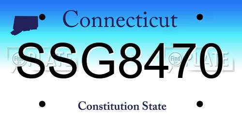SSG8470 Connecticut License Plate
