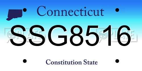 SSG8516 Connecticut License Plate
