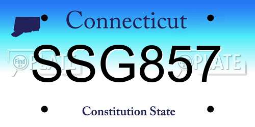 SSG857 Connecticut License Plate