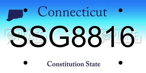 SSG8816 Connecticut License Plate