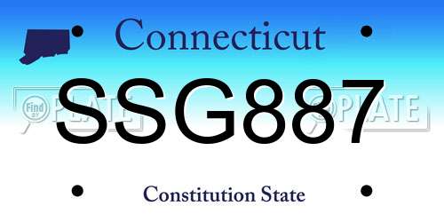 SSG887 Connecticut License Plate