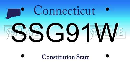 SSG91W Connecticut License Plate