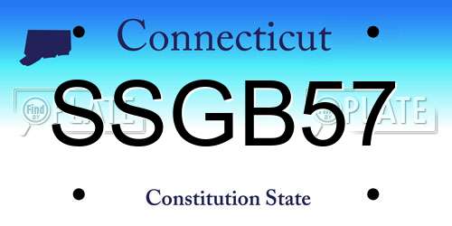 SSGB57 Connecticut License Plate