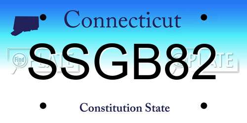 SSGB82 Connecticut License Plate