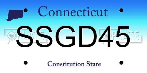SSGD45 Connecticut License Plate