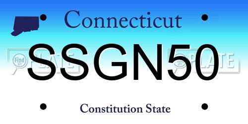 SSGN50 Connecticut License Plate
