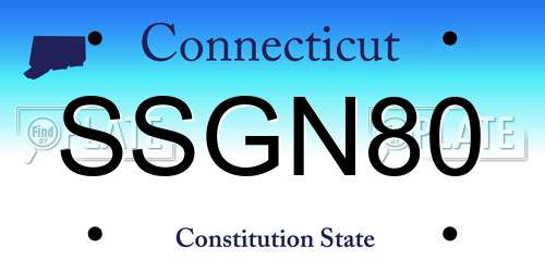 SSGN80 Connecticut License Plate