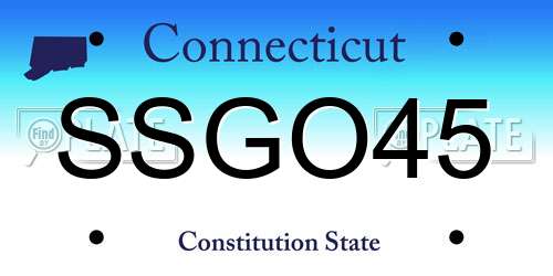 SSGO45 Connecticut License Plate