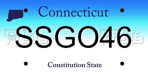 SSGO46 Connecticut License Plate