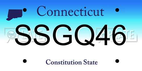 SSGQ46 Connecticut License Plate