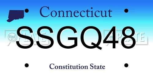 SSGQ48 Connecticut License Plate