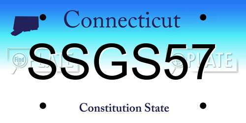 SSGS57 Connecticut License Plate