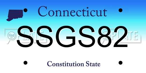 SSGS82 Connecticut License Plate