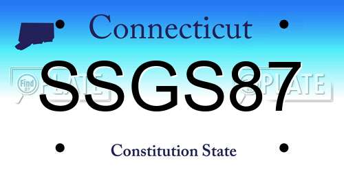 SSGS87 Connecticut License Plate
