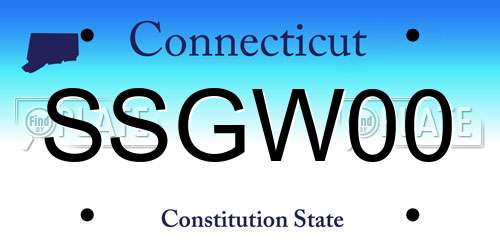 SSGW00 Connecticut License Plate