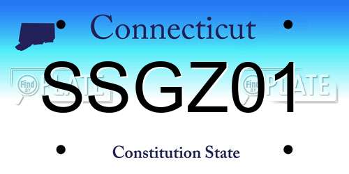 SSGZ01 Connecticut License Plate