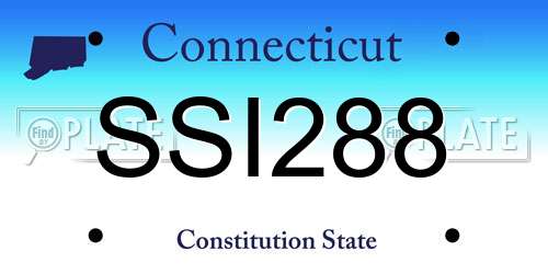 SSI288 Connecticut License Plate