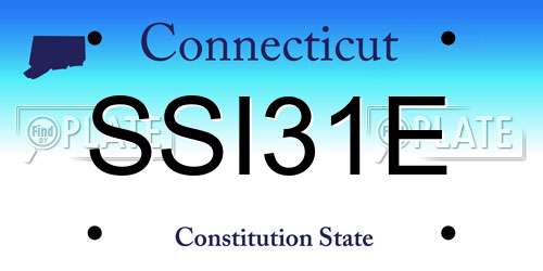 SSI31E Connecticut License Plate