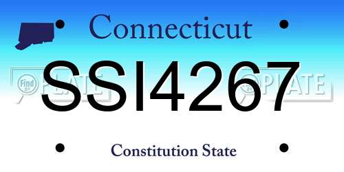 SSI4267 Connecticut License Plate