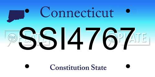 SSI4767 Connecticut License Plate