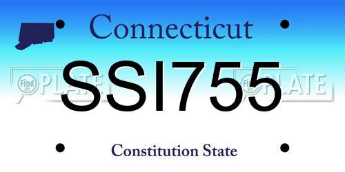 SSI755 Connecticut License Plate