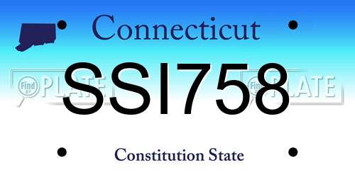 SSI758 Connecticut License Plate