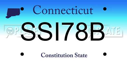 SSI78B Connecticut License Plate