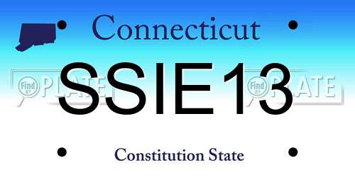 SSIE13 Connecticut License Plate