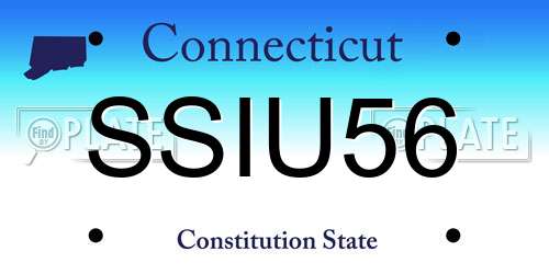 SSIU56 Connecticut License Plate