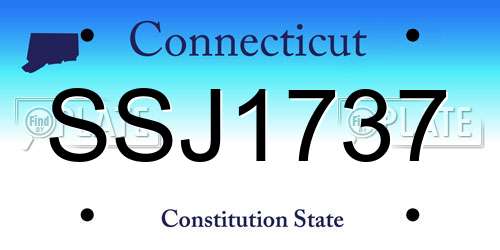 SSJ1737 Connecticut License Plate