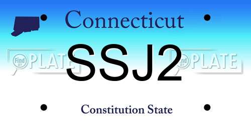 SSJ2 Connecticut License Plate