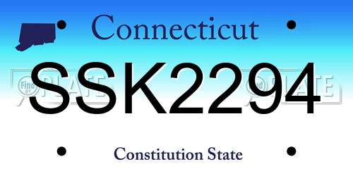 SSK2294 Connecticut License Plate