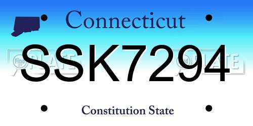 SSK7294 Connecticut License Plate