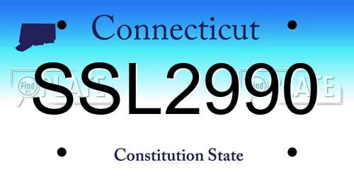SSL2990 Connecticut License Plate
