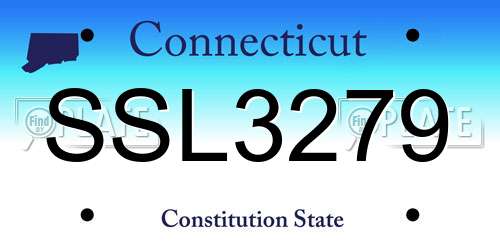SSL3279 Connecticut License Plate