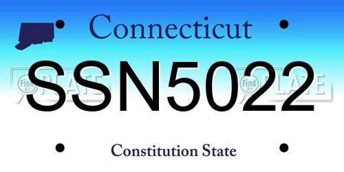 SSN5022 Connecticut License Plate