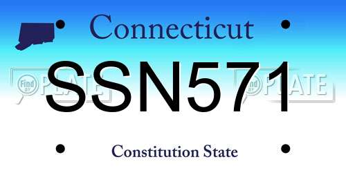SSN571 Connecticut License Plate