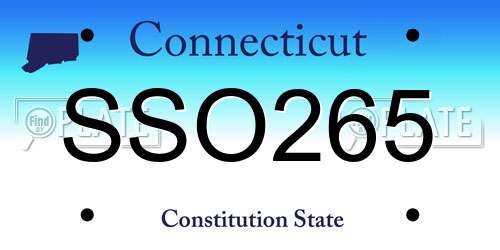 SSO265 Connecticut License Plate
